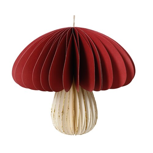 Decoris Paddenstoel papier  bordeaux - D 20 x H 18 cm