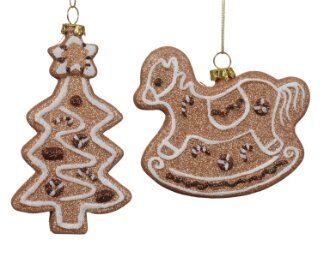 Decoris peperkoek hanger kunststof bruin/kleur(en) - L 7,2 x B 2 x H 12 cm