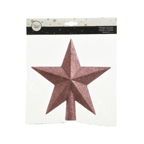 Decoris Piek Ster 19 x 19 x 4,2 cm - Roze