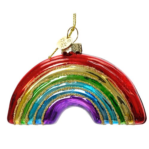 Decoris regenboog hanger glas multi - L 2,5 x B 10 x H 7 cm