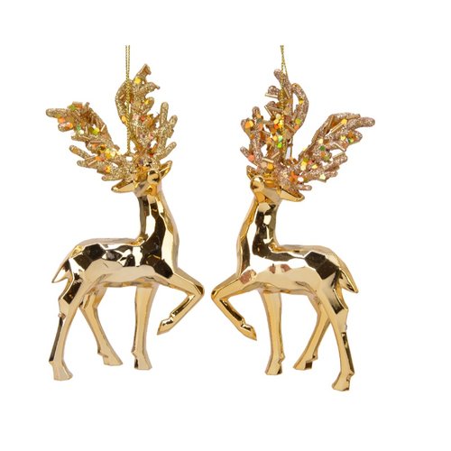 Decoris Rendier plastic electroplating, glitter 2ass - Goud
