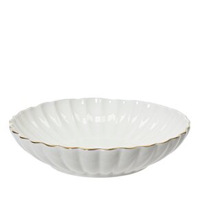 Decoris Schaal porselein wit - D 20 x H 4,5 cm