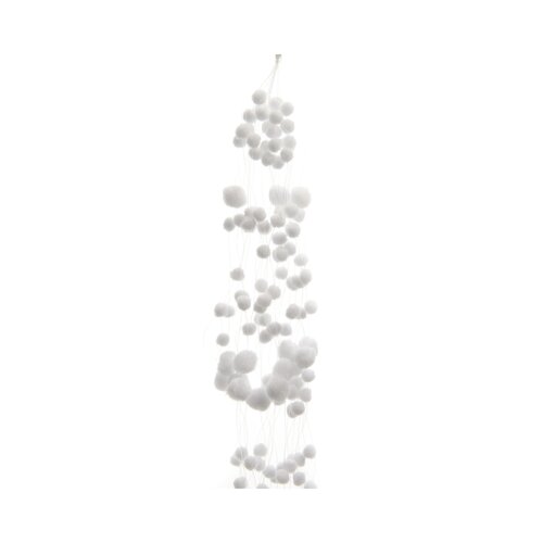 Decoris Sneeuwslinger polyester  wit - L 4 x B 135 x H 4 cm