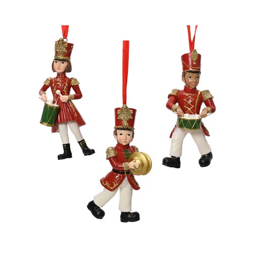 Decoris soldaat hanger kunststof rood/kleur(en) - L 4,5 x B 3,5 x H 12 cm