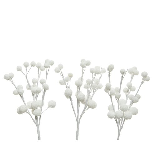 Decoris Spray foam snow berries - Wit