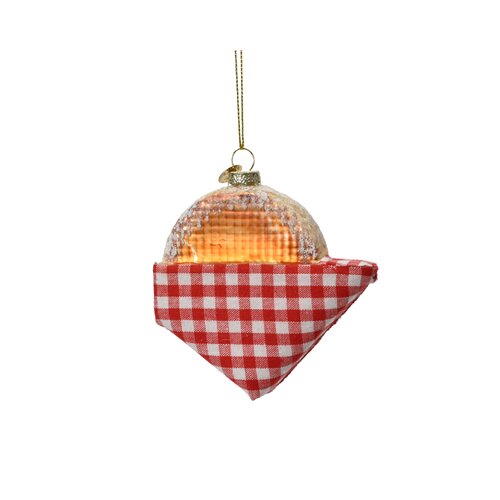 Decoris stroopwafel hanger glas multi - L 10 x B 10 x H 2 cm