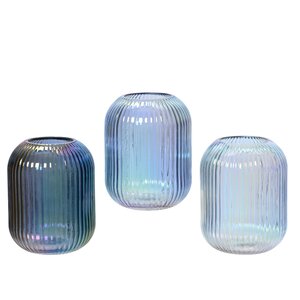 Decoris Vaas glas  assortie - D 11,9 x H 15,2 cm
