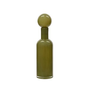 Decoris Vaas glas  groen - D 10 x H 38 cm