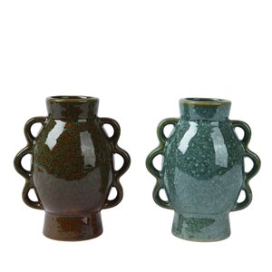 Decoris Vaas porselein  assortie - L 12 x B 8 x H 13,5 cm