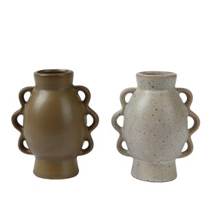 Decoris Vaas porselein  assortie - L 12 x B 8 x H 13,5 cm