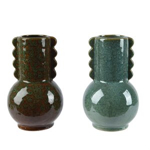 Decoris Vaas porselein  assortie - L 9,5 x B 9,5 x H 15 cm