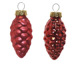 dennenappel glas d2.5h6cm kerstrood 12st - afbeelding 2