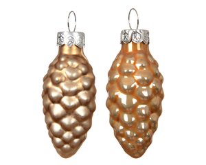 Dennenappel glas - D2,5xH6cm Karamelbruin 12 stuks - afbeelding 1