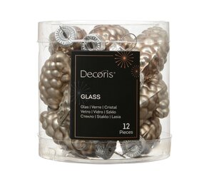 Dennenappel glas - D2,5xH6cm Smokey parel 12 stuks - afbeelding 1