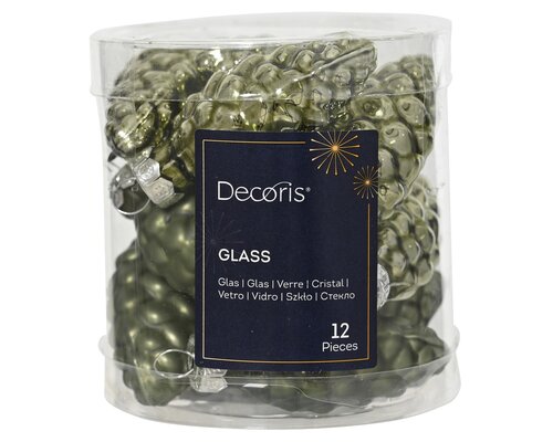 Dennenappels glas - D2,5xH6cm Rozemarijn 12 stuks - afbeelding 1