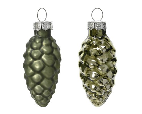 Dennenappels glas - D2,5xH6cm Rozemarijn 12 stuks - afbeelding 2