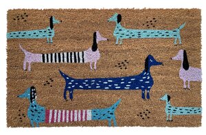 Deurmat kokos 'teckels' 45 x 75 cm