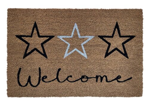 Deurmat kokos 'Welcome stars' 40 x 60 cm