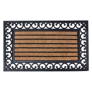 Deurmat rubber/kokos 75x45 cm