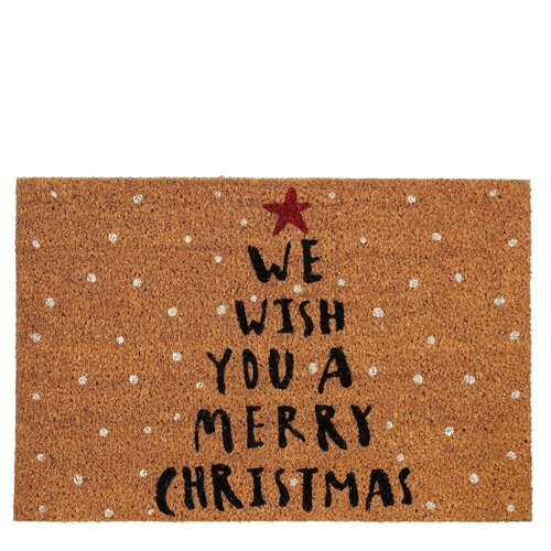 Deurmat 'We wish you a Merry Chirstmas - L 60 x B 40 H 1,5cm