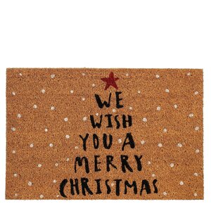 Deurmat 'We wish you a Merry Chirstmas - L 60 x B 40 H 1,5cm