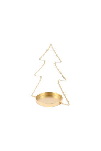 Dienblad kerstboom - D32xH41,5cm Goud - afbeelding 1