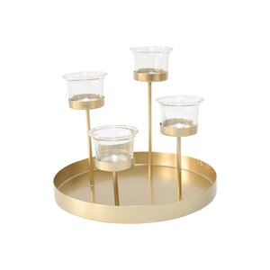 Dienblad/theelichthouder Ø23 x H16 cm goud