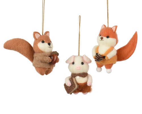 Dieren wol - B10xH11cm - 3 Varianten