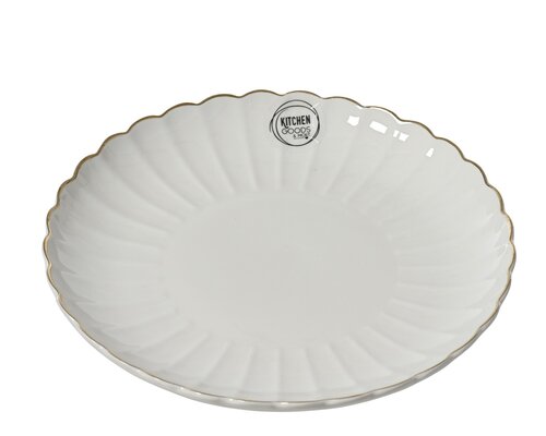 Dinerbord porselein d26.6h3.3cm wit - afbeelding 1