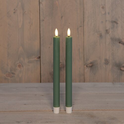 Dinerkaars 3d vlam h28cm jade 2st - afbeelding 2