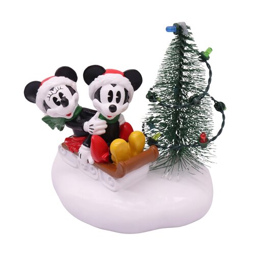 Disney kerstbeeldje Mickey & Minnie kerstboom resin - 10 x 15 x 15 cm - afbeelding 1