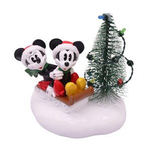 Disney kerstbeeldje Mickey & Minnie kerstboom resin - 10 x 15 x 15 cm - afbeelding 1