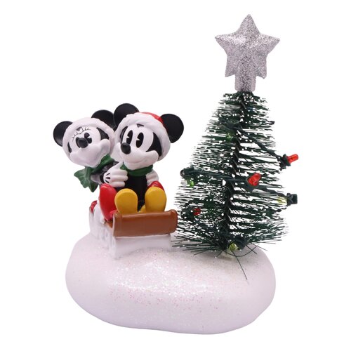 Disney kerstbeeldje Mickey & Minnie kerstboom resin - 10 x 15 x 15 cm - afbeelding 2