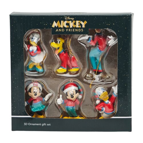 Disney kerstornament giftset Mickey & Friends resin - 7 x 9,5 x 20 cm