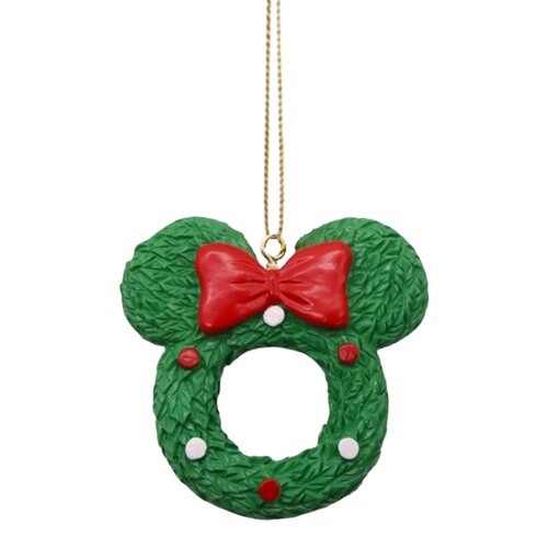 Disney kerstornament Mickey wreath resin - 1,1 x 5,8 x 5,6 cm