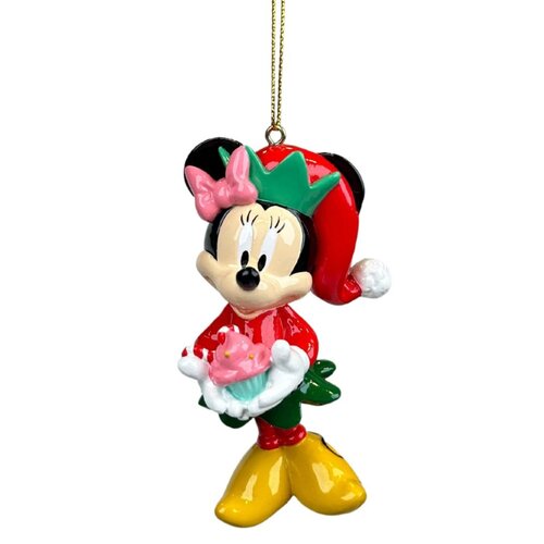 Disney kerstornament Minnie cupcake resin 9 cm