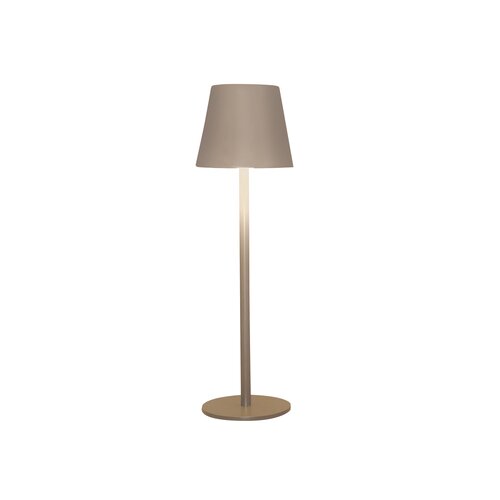 Draadloze tafellamp mat zand LED warm wit dimbaar - H 27.5 x D 9 cm