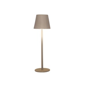 Draadloze tafellamp mat zand LED warm wit dimbaar - H 27.5 x D 9 cm
