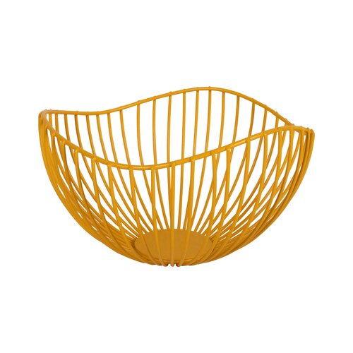 Draadmand metaal D 20 x H 11 cm geel