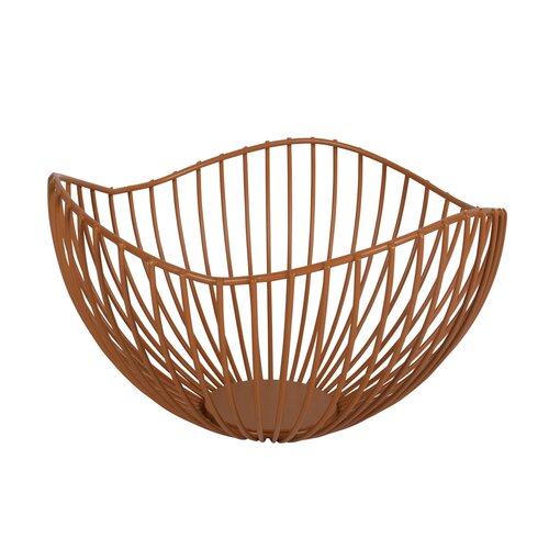 Draadmand metaal D 20 x H 11 cm oranje