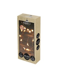 Draadverlichting 20led 1m koper cw - afbeelding 1