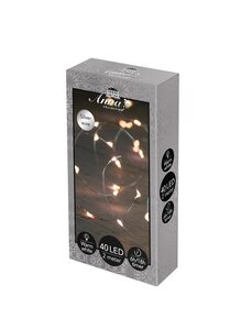 Draadverlichting 40led 2m zilver ww - afbeelding 1