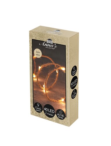 Draadverlichting 40led jute cw - afbeelding 1