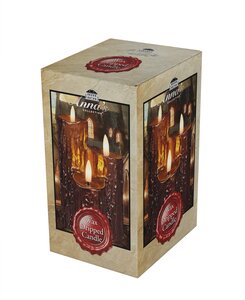 Druipkaars 3x3d vlam 16.5x11cm brns - afbeelding 2