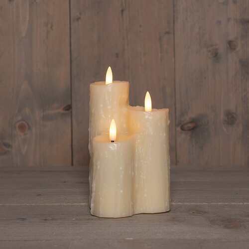 Druipkaars 3x3d vlam 16.5x11cm ivr - afbeelding 3