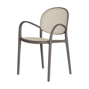 Aafke kunststof tuinstoel taupe - afbeelding 1