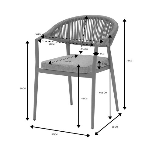 Ease Up® Bo dining stoel espresso - afbeelding 3