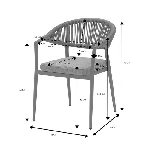 Ease Up® Bo dining stoel zand - afbeelding 3