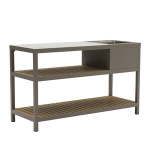 Ease Up® Bolzano buitenkeuken kast met spoelbak 2-laags 160 x 60 x H95cm espresso - afbeelding 1