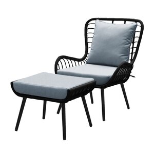 Ease Up Cocoon vlinderstoel met voetensteun zwart - afbeelding 1